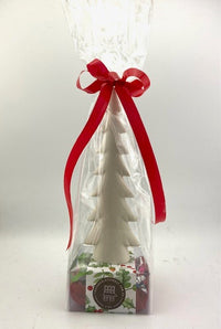 Assorted 4pce Chocolates & White Ceramic Christmas Tree Decoration