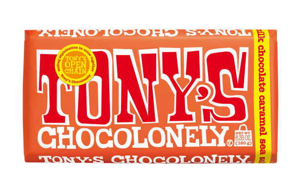 Tony's Chocolonely  Milk Caramel Sea Salt Chocolate Bar 180g