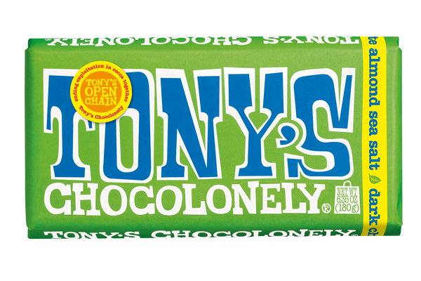 Tony's Chocolonely Dark  Almond Sea Salt Chocolate Bar 180g