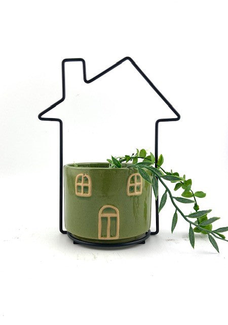 House Planter Dark Green 24cm