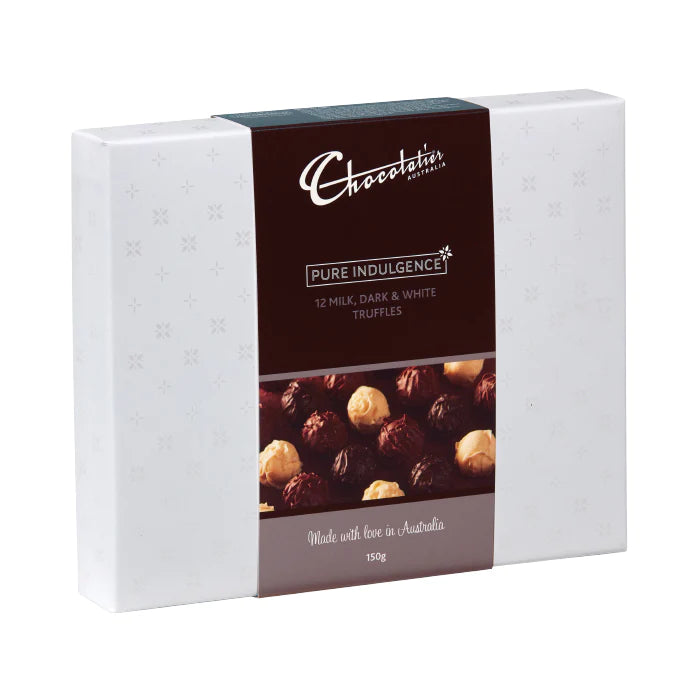 Chocolatier Pure Indulgence Milk, Dark and White Truffles Gift Box 150g